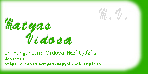 matyas vidosa business card